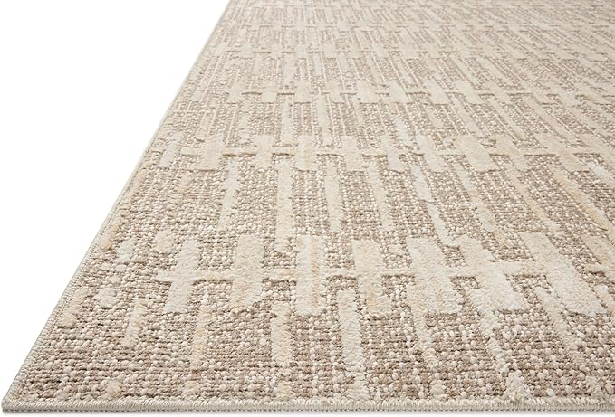 Loloi Amber Lewis Bexley Collection BEX-02 Taupe/Natural 2'-7" x 4' Accent Rug Neutral, Textured, Living, Bedroom, Dining, Carpet