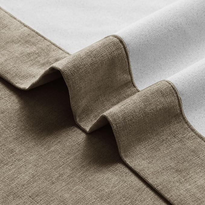 Macochico Extra Wide 100% Blackout Chenille Curtains 100" Wx96 L Thermal Drapes for Sliding Door Living Room Bedroom Auditorium Hotel Palm Curtains Grommet Top with Tieback Classic 1 Panel