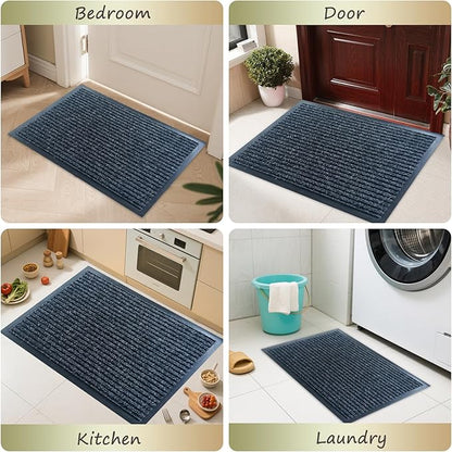 Front Door Mat,3'x10'Indoor Outdoor Door Mat,Heavy Duty Durable Welcome,Commercial Floor Mats Inside Outside Entrance, Waterproof All-Season, All-Weather Non Slip Backing Doormat for Entryway,Black