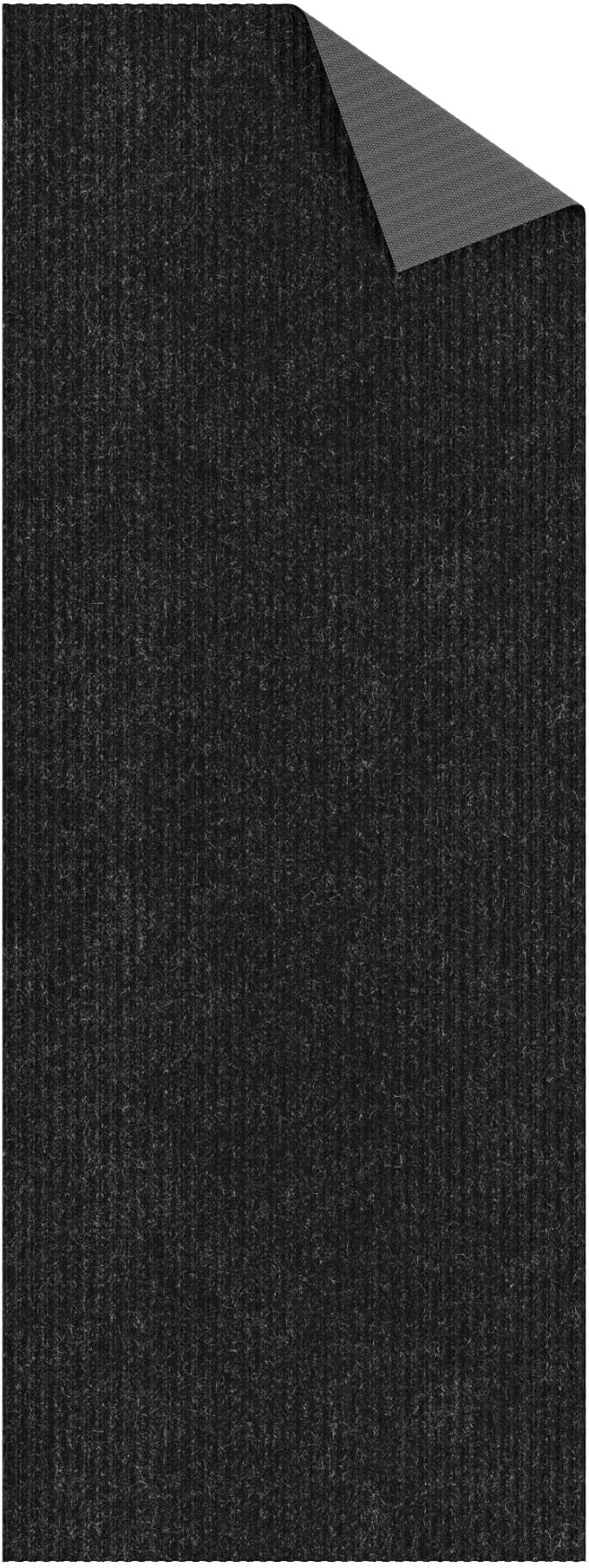 Ottomanson 2'7" x 31' Hallway Runner with Scraper Pile - Extra Durable Non-Slip Rug Mat for Indoor & Outdoor Use - Ideal for Kitchen, Entryway & Garage - High-Traffic Carpet, Black