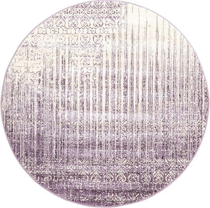 Unique Loom Del Mar Collection Area Rug - Jennifer (6' 1" Round, Purple/ Ivory)