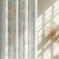 100% Boho Blackout Curtains 96 Inches Long for Bedroom, Blue on Beige Patterned Bohemian Curtains for Living Room, Geometric Striped Thermal Insulated Window Drapes Gromment Top 2 Panels