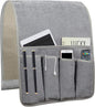 NB Sofa Armrest Organize remote holder bedside caddy organizer with 5 pockets，non-slip couch remote control holder couch armchair caddy accessories (Gray, 35"x12.4")