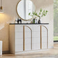 ACCOHOHO Large Dresser for Bedroom with 8 Drawers with Arched Panel,Modern Minimalist Chest of Drawers with Gold Handles,Wood Storage Closet Dressers Tv Stand for Living Room, Hallway,White
