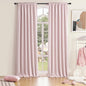 DONREN 96 Inch Length Cute Blush Pink Room Darkening Curtains, Light Pink Thermal Insulating Light Blocking Privacy Protection for Livingroom, 52" W by 96" L 2 Panels