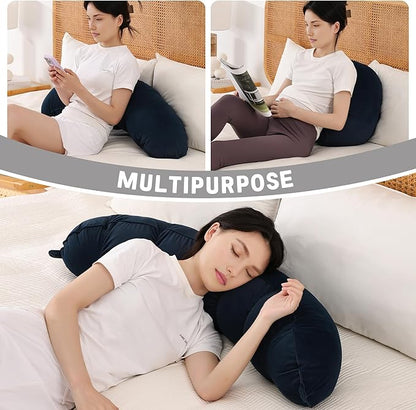 Peallow(Pat. Pend) – Long Round Body Pillow for Adults, Bolster Pillow for Sleeping, Soft and Supportive Pillow for Sleeping & Lumbar Support (Teal Blue,39")