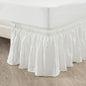 Lush Decor Ruched Ruffle Elastic Easy Wrap Around Bed Skirt Single Twin/Twin XL/Full Off White - Twin Bed Skirt - Dust Ruffle - Cream Bedskirts