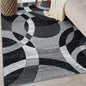 Rugshop Gray Modern Geometric Area Rug, Abstract Circles, High-Traffic, Non-Shedding, for Bedroom, Home Office and Small Living Room, 3'3" x 5'