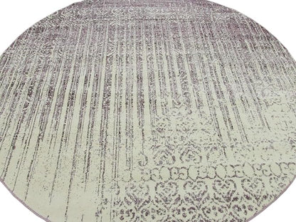 Unique Loom Del Mar Collection Area Rug - Jennifer (7' 10" Round, Purple/ Ivory)