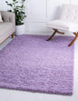 Unique Loom Solid Shag Collection Area Rug (5' 1" x 8' Rectangle Lilac)