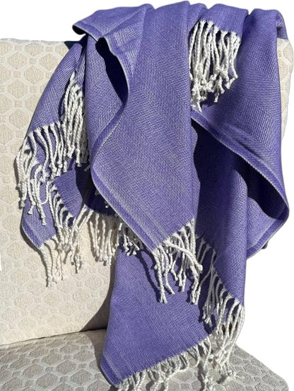 Alashan Cotton Acrylic Adirondack Herringbone Woven Throw (Acai)