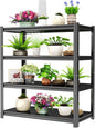 54'' Storage Shelves, Garage Metal Shelving Unit, Adjustable, Double-Layer Column with Reinforced Ribs, Heavy-Duty, Capable of Bearing 2400 lbs, Suitable for Garage, Warehouse, Kitchen Storage