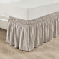 Lush Decor Ruched Ruffle Elastic Easy Wrap Around Bed Skirt Single Queen/King/Cal King Neutral - Queen Bed Skirt - Dust Ruffle - Tan Bedskirts