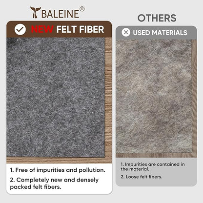 BALEINE Felt Non Slip Rug Pads, Extra Large 1/8" Thick Felt and Rubber Backing, Shock Absorbing Carpet Pad for All Carpets and Hardwood Floors (8x10 Ft)