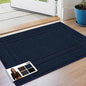 JSEI Entryway Rugs Doormat 20"x32", Non-Slip Dirt Trapper Door Mats Indoor, Washable Absorbent and Stain Resist Welcome Floor Mat for Front Door, Dog Door Mat, Muddy Wet Shoes & Paws, Navy Blue