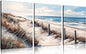 Blue Beach Canvas Wall Art for Living Room Bedroom Bathroom Nature Landscape Pictures Modern Wall Artwork 3 Pieces Coastal Wall Art Framed Canvas Prints 12x16 Inch