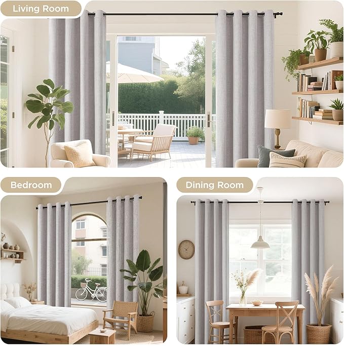 Joydeco Blackout Curtains 96 Inches Long, Light Blocking Curtains for Bedroom 2 Panels with Grommets, Thermal Insulated, Noise Reducing Room Darkening Drapes Privacy Protection for Living Room Window