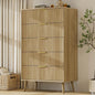 LYNSOM Fluted 5 Drawers Dresser, 45" Tall Modern Chest of Drawers with Curved Profile Design and Metal Handle, Wood Drawer Organizer for Bedroom, Living Room, Hallway, Entryway, Oak