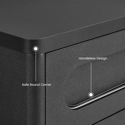 Black Dresser for Bedroom with 8 Drawers, 47.2" Wide Dresser for Closet with Deep Drawer, Large Wood TV Stand, Modern Chest of Drawers for Bedroom, Hallway