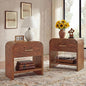 Night Stand Set of 2 [Unique Curved Profile] [FSC-Certified Wooden Board] 1-Drawer and 1 Storage Shelf Nightstand 24" H Metal Handle Modern Bedside Table Side Table End Table