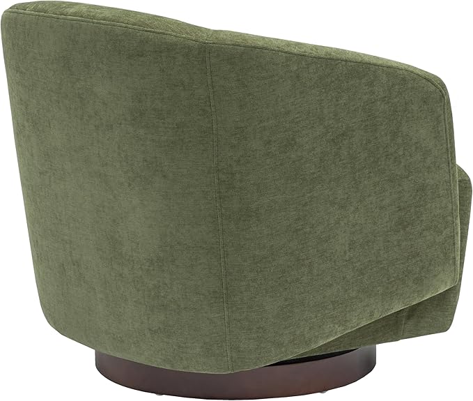 MINCETA Accent Chair,Modern Swivel Chairs for Living Room and Bedroom Reading with Wood Base,Fabric in Green
