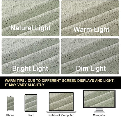 PrinceDeco Linen Blackout Curtains 108 Inches Long 100% Blackout Curtains for Sliding Glass Doors Extra Wide Patio Door Curtains for Sliding Glass Door,W100 X L108 Inch,Sage