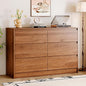 6 Drawer Dresser,47" Wide Mid Century Chest of Drawers,Wooden Bedroom Drawer Dresser with 6 Storage Drawers for Bedroom,Living Room,with Anti-Tipping Device,Dark Walnut