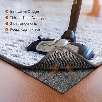 Felt Rug Pad, 2 x 8 Ft Rubber Non-Slip Rug Pad Gripper, Keep Rugs Secure and in Place, Extra Strong Under Carpet Mat Cushion - for All Floors