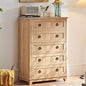 Farmhouse 5 Drawer Dresser for Bedroom, 42" Tall Small Dressers & Chest of Drawers, Rustic Wood Dresser with Metal Handle, Storage Organizer Closet for Living Room, Hallway, Entryway