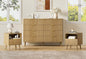 LYNSOM Fluted Dresser and Nightstand Sets 3 Piece, 9-Drawers Dresser and 1-Drawer Nightstands Set of 2, Wood Bedroom Furniture Set for Home, Bedroom, Hallway, Oak