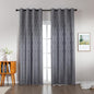 Amazon Basics Jacquard 2-Piece 100% Blackout Curtains, Living Room and Bedroom Drapes, Thermal Insulated Window Treatment, 42"x95", Grey