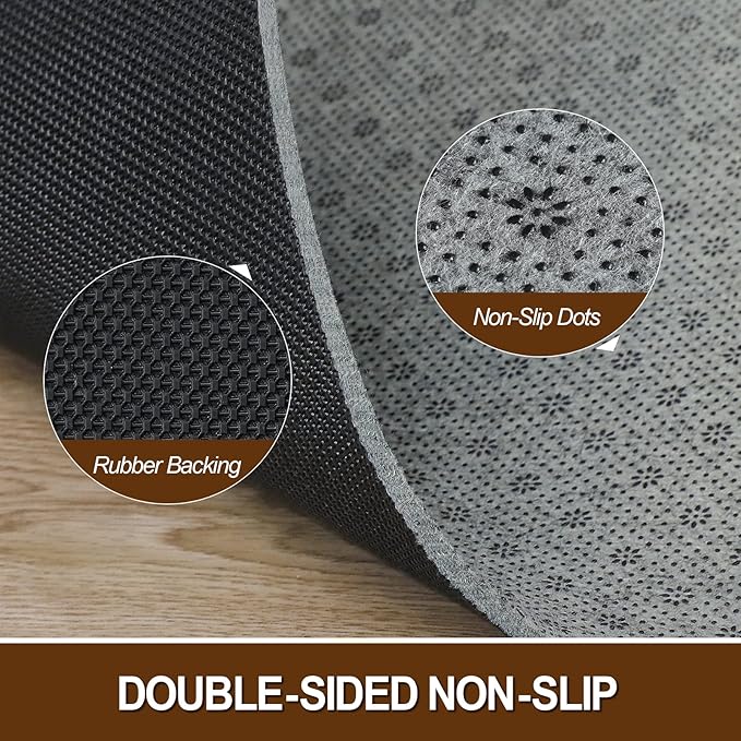LINLA Dual Surface Felt+Rubber Non-Slip Rug Pad, 5'x7', 1/4" Thick, Strong Grip Cushioning Support Pad, Double-Side Anti-Skid, Safe for All Floor and Finishes, Extra Comfort