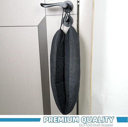 Door Draft Stopper 36 Inches Length x 4 Inches Width, Weighted Under Door Noise Blocker, Heavy Duty Under Door Draft Blocker Bottom Door Seal Noise and Air, Door Guard Saving Energy - Black