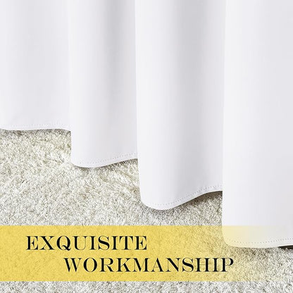 NICETOWN White Room Darkening Curtain 72 inches Long - Grommet Noise Reducing Thermal Insulated Solid Modern Window Treatments for Bedroom/Porch (1 Panel, W66 x L72)
