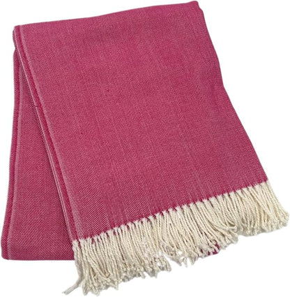 Alashan Cotton Acrylic Adirondack Herringbone Woven Throw (Watermelon)