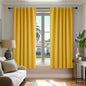 Deconovo Blackout Curtains, Thermal Insulated, W52 x L45 2 Panels, Back Tab, Machine Washable, Room-Darkening Drapes for Bedroom/Living Room Mellow Yellow
