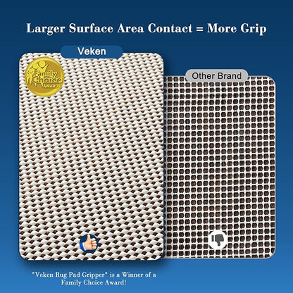 Veken 6x9 Ft Rug Pad Gripper for Hardwood Floors, Non Slip Rug Pads for Area Rugs, Thick Rug Grippers for Tile Floors, Under Carpet Anti Skid Mat, Keep Your Rugs Safe and in Place