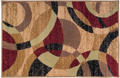 Rugshop Contemporary Abstract Circles Perfect for high Traffic Areas of Your Living Room,Bedroom,Home Office,Kitchen Easy Cleaning Area Rug 2' x 3' Multi