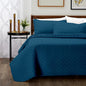 Cosy House Collection Luxury Rayon Derived from Bamboo 2-Piece Quilt Set - Ultra Soft Quilted Coverlet Bedspread - Classic Weave Stitch - Includes Quilt and 1 Pillow Sham (Twin/Twin XL, Navy Blue)