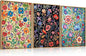 LHIUEM Large Vintage Botanical Flower Framed Canvas Wall Art,Abstract Colorful Wildflower Wall Decor,Rustic Bouquet Wall Painting,Poster Artwork for Living Room,Bedroom,Dining Room,Office -16"x24"x3