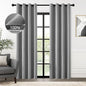 ChrisDowa 100% Blackout Grey Solid Curtains 96 Inches Long 2 Panels for Bedroom Living Room,Farmhouse Room Darkening Thermal Insulated Soundproof Grommet Top Window Treatment Drapes,52x96