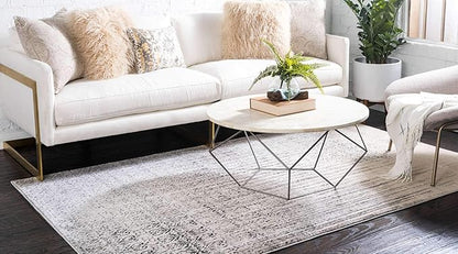 Unique Loom Del Mar Collection Area Rug - Jennifer (10' x 14' 1" Rectangle, Gray/ Black)