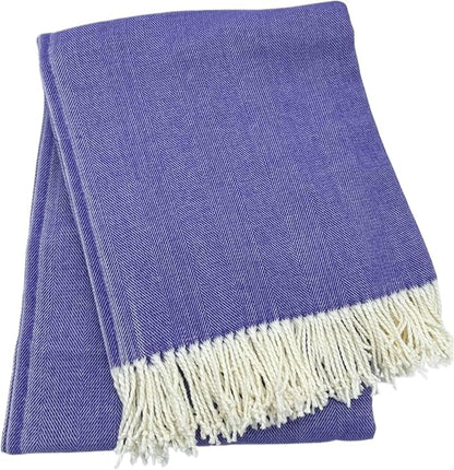 Alashan Cotton Acrylic Adirondack Herringbone Woven Throw (Acai)