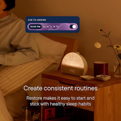 Hatch Restore 3 Sunrise Alarm Clock, Sound Machine, Smart Light (Cocoa) - White Noise, Screen-Free Sleep Routine