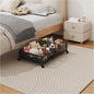 Under Bed Storage with Wheels, Foldable Pattern Carved Metal Under The Bed Storage, Tool-Free Assembly Under Bed Organizer, 60L Underbed Storage for Bedroom Clothes Blankets Shoes Toys