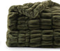BATTILO HOME Olive Green Faux Fur Throw Blanket for Bed, Double Side Reversible Ruched Faux Rabbit Fur Throw for Couch, Bed, Super Soft Blanket Cozy Warm Mink Blanket, 50"x60"