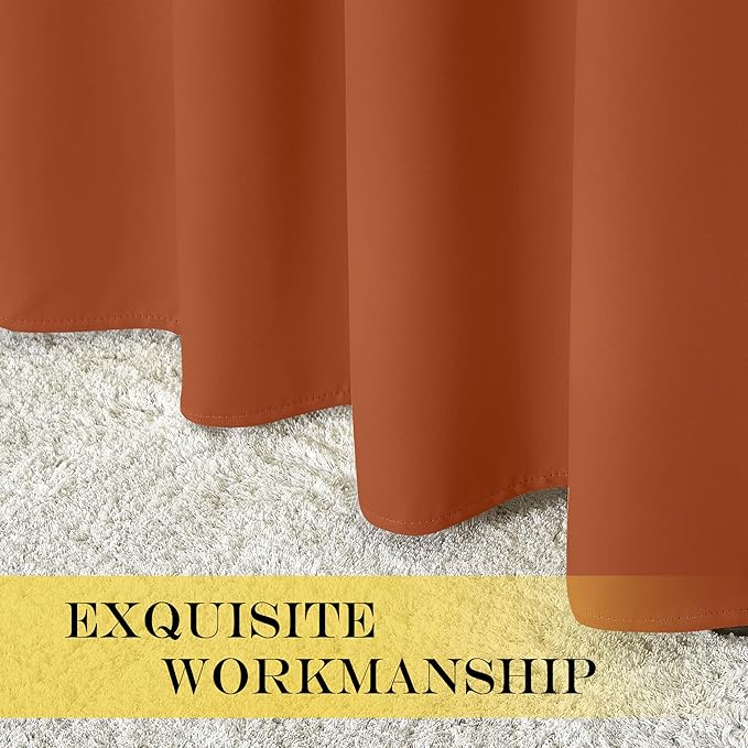 NICETOWN Blackout Burnt Orange Curtain for Living Room - Grommet Top Thermal Insulated Window Treatment Energy Saving Sound Reducing Drape for Bedroom (Burnt Orange, 1 Panel, W52 x L95)