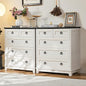 Farmhouse 5 Drawer Dresser for Bedroom Set of 2, 33.2" Tall Small Dressers & Chest of Drawers, Rustic Wood Dresser with Metal Handle, Storage Organizer Closet for Living Room, Hallway,Entryway
