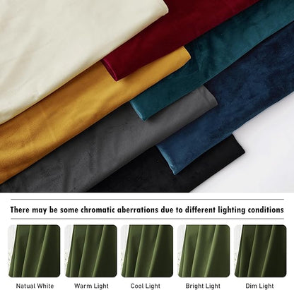 RYB HOME Velvet Closet Curtains 84 inches, Room Darkening Thermal Insulated Privacy Back Tab Drapes for Doorway Enterway, Dormitory, Olive Green, W 42 x L 84 inches, 2 Panels Set