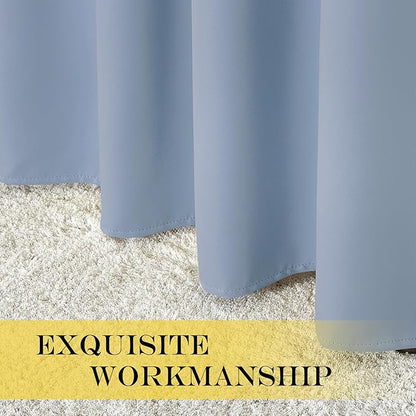 NICETOWN Blackout Doorway Curtain Drape 78 inch Long - Grommet Noise Reducing Thermal Insulated Solid Modern Window Treatments for Bedroom Closet (1 Panel, 52 x 78 Inch, Vintage Blue)